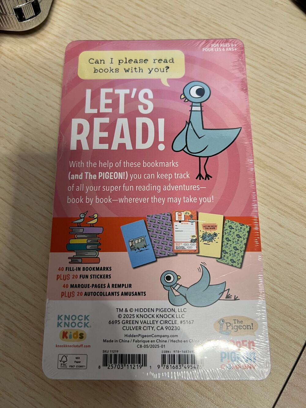 NWT Book Stop Bookmarks (The Pigeon)